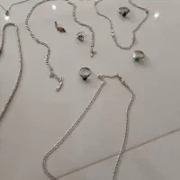 انگشتر و گردنبند نقره اصل