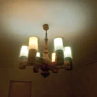 لوستر شش شاخه جدید چوبی|لوستر و چراغ آویز|تبریز, |دیوار