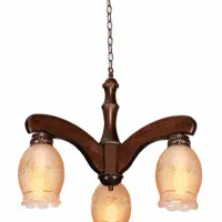 لوستر چوبی افسون سه شاخه