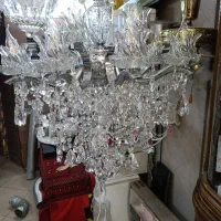 لوستر ۱۰ شاخه کریستال 25 شعله بدنه برنج