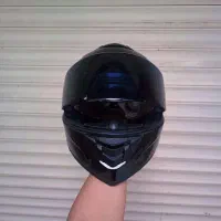 کلاه کاسکت فک متحرک مشکی براق|قطعات یدکی و لوازم جانبی|رشت, دروازه لاکان|دیوار