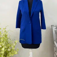 مانتو کتی تک دکمه آبی کاربنی