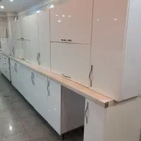 کابینت ام دی اف های گلاس ترک درحد نو با سینک