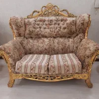 نیم ست تمام چوب کلاسیک ورق طلا پتینه