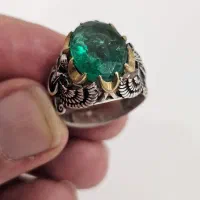 انگشتر نقره 925 زمرد برزیلی