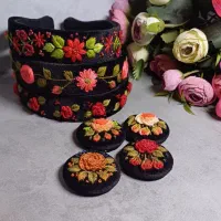 تل و گلسینه وبند عینک های گلدوزی شده با دست