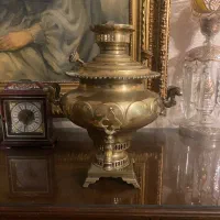 سماور زغالی روسی نیکولای اصل برنجی با دو مهر معتبر