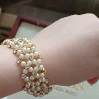دستبند مروارید ونگینی