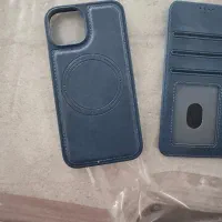 کیف کلاسور قاب ایفون ۱۳ نرمال سرمه ای