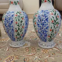 دو عدد گلدان شیشه ای