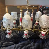 لوستر ۶ شلخه برنز و چینی