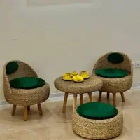 میز و صندلی حصیری ۳ نفره