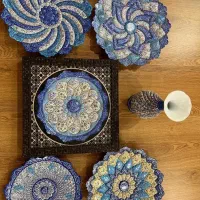 ۶ قلم میناکاری ، و مسی صنایع دستی، نو