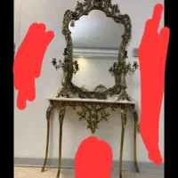 آینه کنسول و۲عددشمعدان برنز(قیمت توافقی)