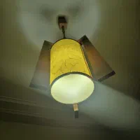 آباژور سقفی سه شاخه چوبی|لوستر و چراغ آویز|اصفهان, مهدی آباد|دیوار