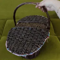 سبد حصیری پیکنیک|صنایع دستی و سایر لوازم تزئینی|رشت, کوی غلام نیا|دیوار