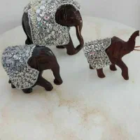 تعدادی فیل چوبی خراطی خرید از بنگلور هندوستان|مجسمه، تندیس، ماکت|رودهن, |دیوار