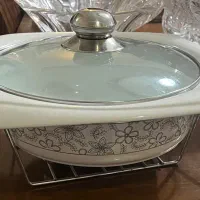 ظرف سوفله خوری وارمردار سه شمع گرد