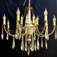 لوستر 20 شعله برنجی سرامیکی تولیدی لوستر|لوستر و چراغ آویز|اراک, |دیوار