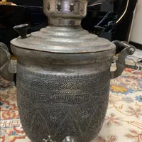 سماور روسی قلم کاری شده با سینی وقوری با قدمت زیاد|کلکسیون اشیاء عتیقه|تهران, جماران (نیاوران)|دیوار