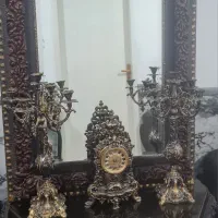 آینه کنسول ،2عدد شمعدونی باساعت