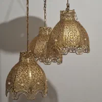 لوستر آشپزخانه فلزی طلایی
