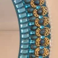 آینه گرد تزئینی آبی فیروزه ای نگین دار|آینه|پردیس, فاز ۲|دیوار