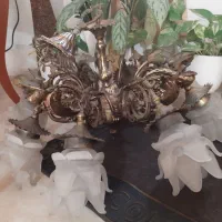 لوستر برنز هشت شاخه و هشت فرشته برنز|لوستر و چراغ آویز|نوشهر, |دیوار