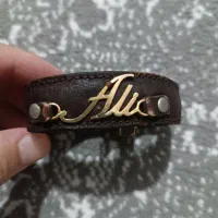 دستبند طلا و چرم اسم علی