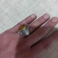 انگشتر نقره نگین سیترین|جواهرات|اسلام‌شهر, زرافشان|دیوار