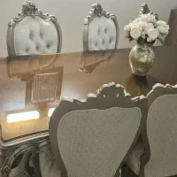 میز نهار خوری ۸ نفره سلطنتی با هشت عدد صندلی مبله