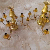 یک جفت لوستر طلایی