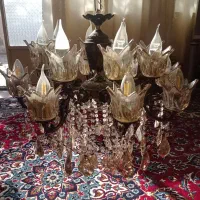 لوستر برنج ۸شاخه ۱۶رشته.کاملا سالم|لوستر و چراغ آویز|هشتگرد, شهرک ریحانه|دیوار