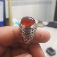 انگشتر عقیق آبدار با رکاب دست ساز