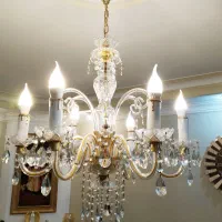 جفت لوستر تراش خورده آنتیک دوتا لوستر باهم ۴۹۰۰