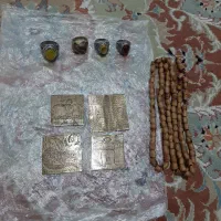 انگشتر طرح نقره و تسبیح هسته زیتون