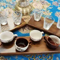 شات قهوه خوری پارچ سینی قهوه