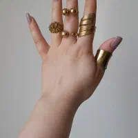 انگشتر های برنج و سنگ طبیعی هندی