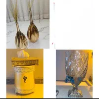 سطل و کلینکس ،سالونگ یا گلدان چروک،کلمن شیشه