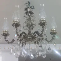 لوستر برنز،با لعاب آب نقره،حباب دار|لوستر و چراغ آویز|خمینی‌شهر, |دیوار