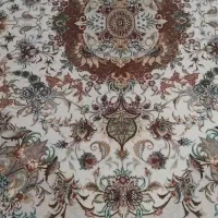 فرش قالیچه،۶۰رج خطیبی چله حاشیه ترنج ابریشم|فرش|تبریز, |دیوار