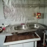 سینک دوقلو با لوله،و میز