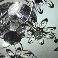 لوستر سقفی فانتزی طرح گل کریستالی|لوستر و چراغ آویز|مشهد, کوشش|دیوار
