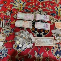 سکه های نقره قاجاری .جمهوری اسلامی.گل دسته