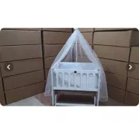 گهواره چوبی دیوانکو ابعاد ۶۰*۹۰ و ۹۰*۶۰|تخت و صندلی بچه|بافق, |دیوار