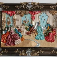 تابلوی پلی استر و ساعت ایستاده