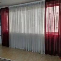 پرده به همراه آستر و دو کناره حریر