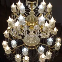 لوستر کلاسیک ۳۶ شاخه کروم آبکاری طلا دو طبقه