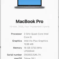 macbook pro 2020 with touchbar intel|رایانه همراه|شهرکرد, |دیوار