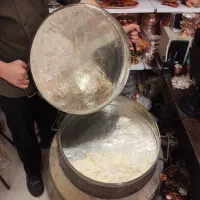 قابلمه مسی قدیمی یزدی/ ۴۰ نفره/ داخل قلع اندود|ظروف پخت‌وپز|یزد, |دیوار